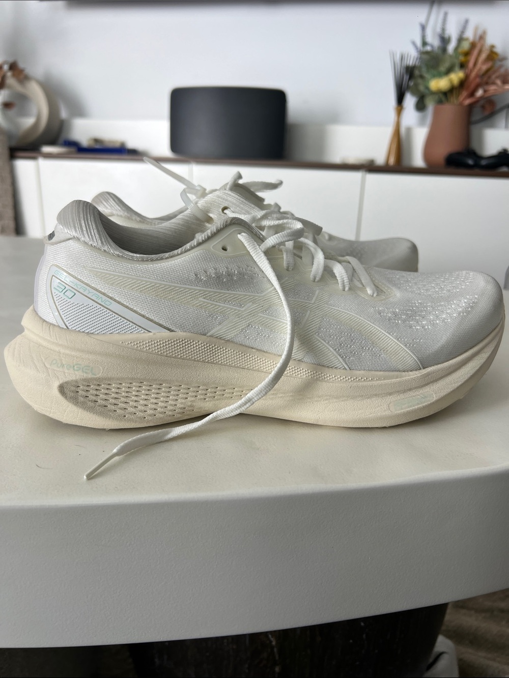 Asics Gel Kayano 30 White / White Running Shoes Men's 8.5 - Picture 8 of 13